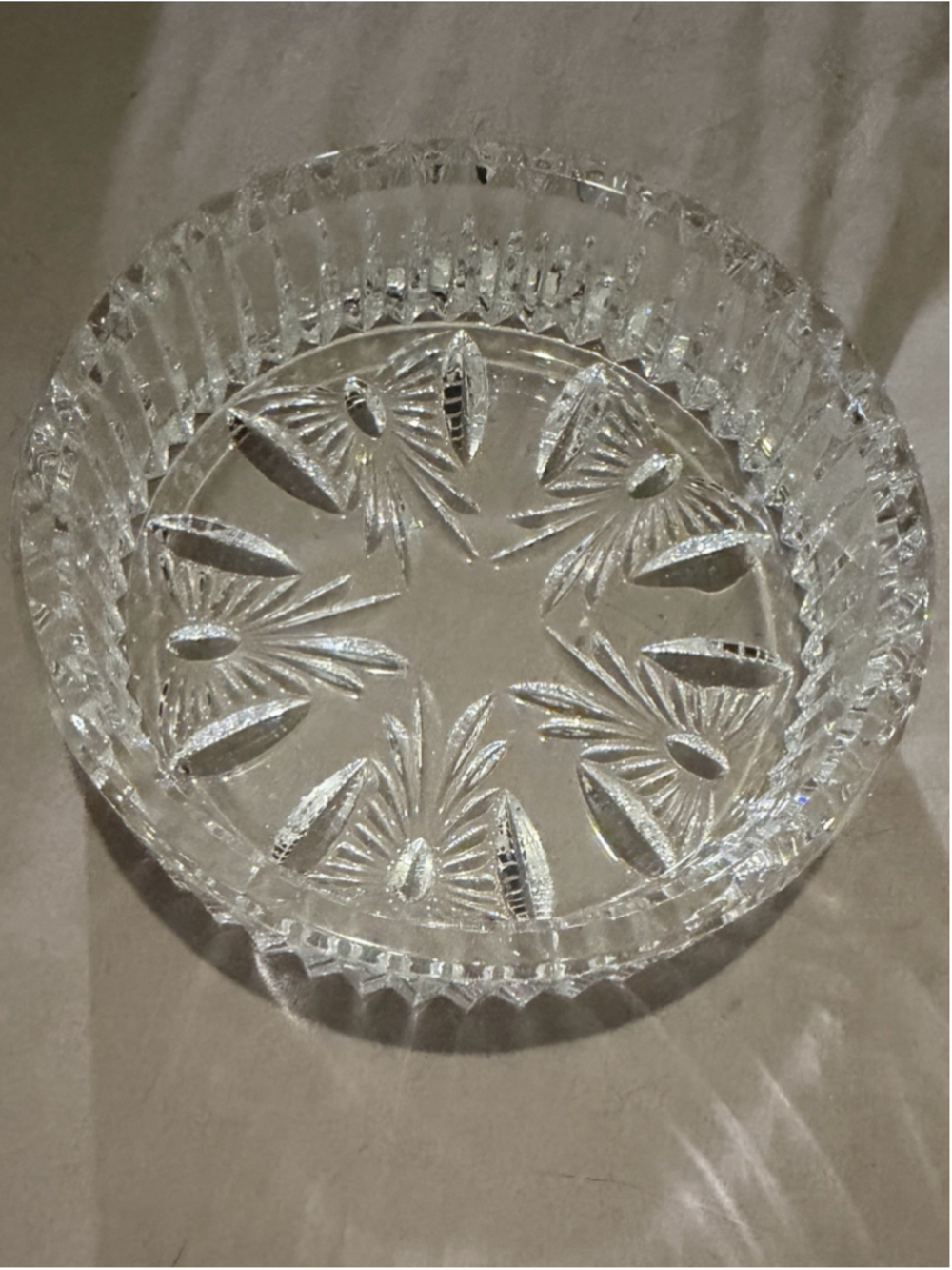 New Waterford Cut Crystal Best Wishes Champagne Wine Bottle Coaster Small Bowl - Picture 2 of 5